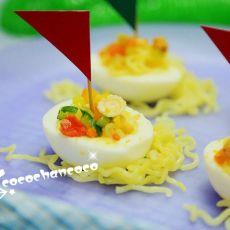 鸡蛋盛面#小虾创意料理#