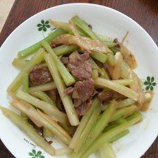芹菜子姜炒牛肉